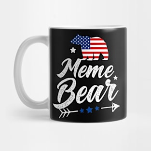 Meme Bear Patriotic Flag Matching 4th Of July Mug